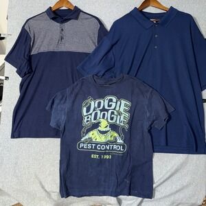 Mens Shirt Bundle Grand Slam Performance Polo Oogie Boogie Graphic Tee Navy Blue